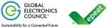 Global Electronics Council Logo with Tagline "Sustainability for a Connected Future" on the left, EPEAT Logo on the right